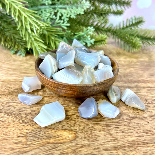 Gray Agate Tumbled Crystal - Multiple Sizes Available