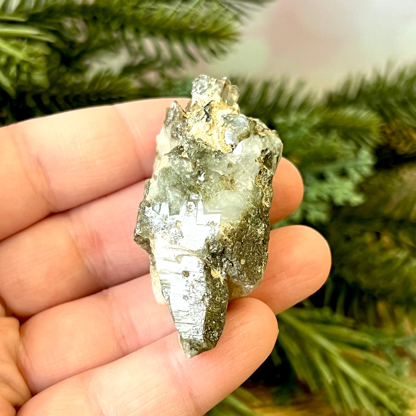 Chlorite Quartz Crystal Point from Pakistan