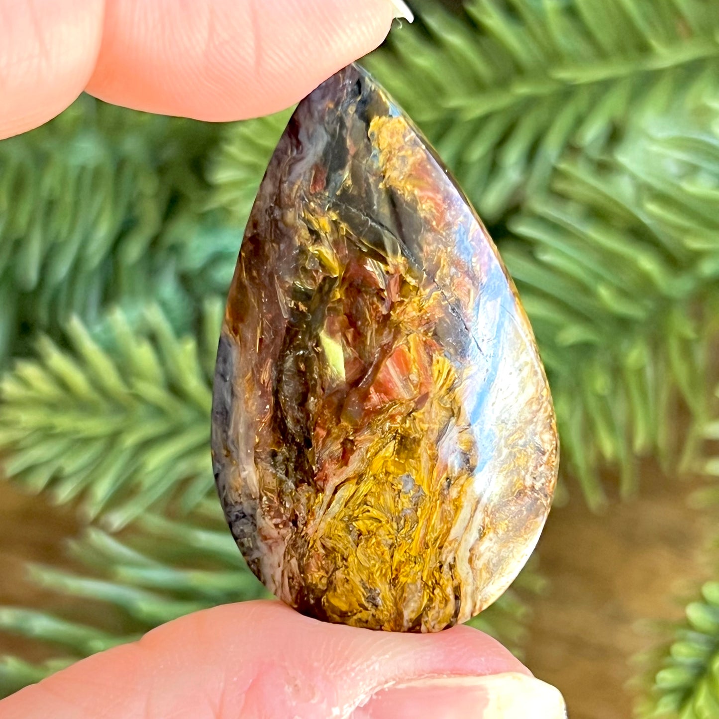 Pietersite Teardrop Domed Crystal Cabochon