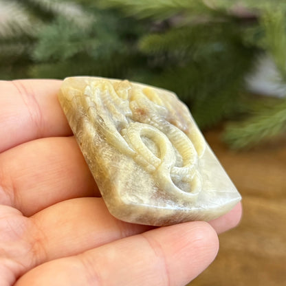 Belomorite Dragon Carved Crystal Cabochon