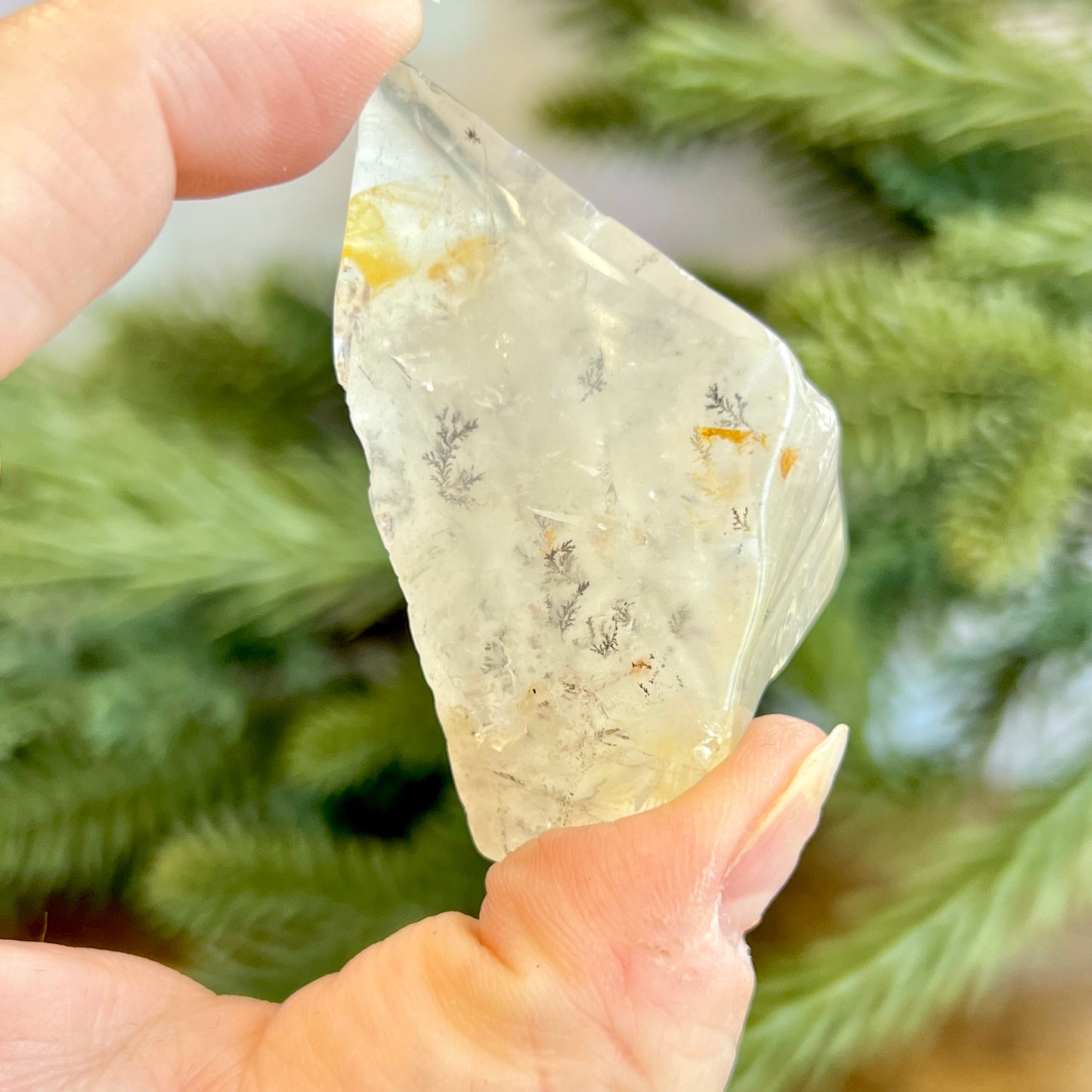 Golden Healer Quartz Tumble with Dendritic Inclusions