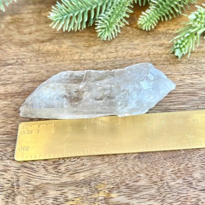 Clear Quartz Point with Etchings & Rainbow