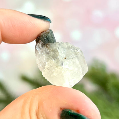 Watermelon Tourmaline on Milky Quartz Crystal Specimen