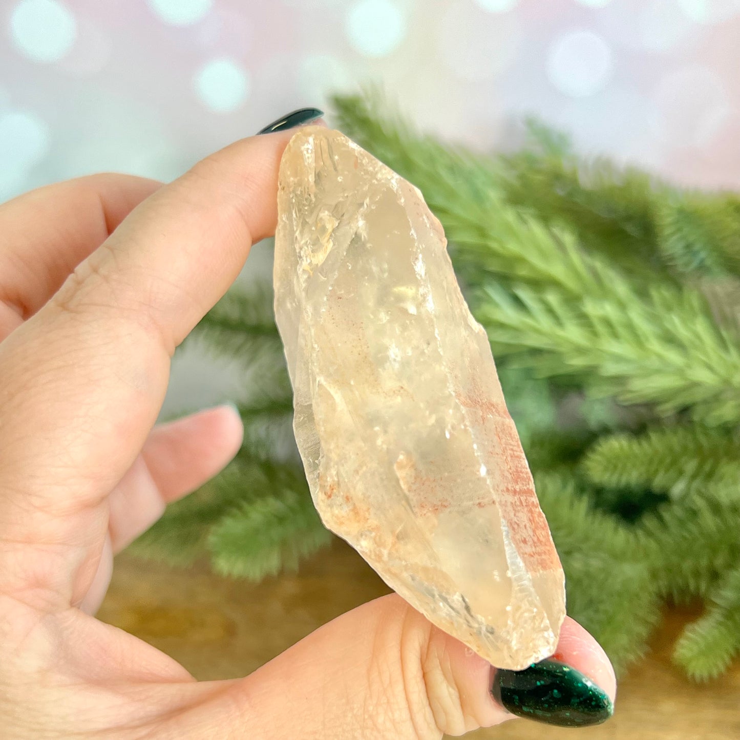 Clear Quartz Point with Large Imprint