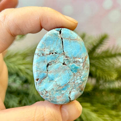 Blue Apatite Fairy Carved Crystal Cabochon