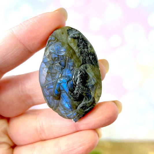 Labradorite Angel Carved Crystal Cabochon