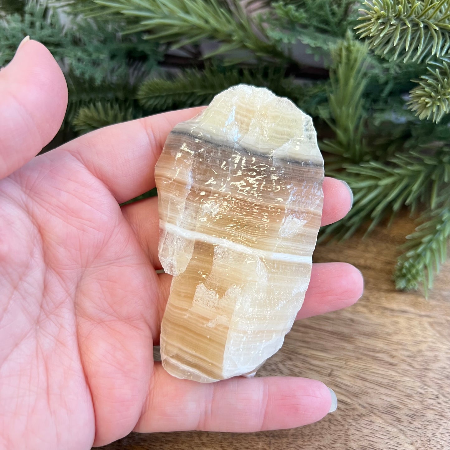 Zebra Calcite Yellow & Gray Natural Raw Crystal