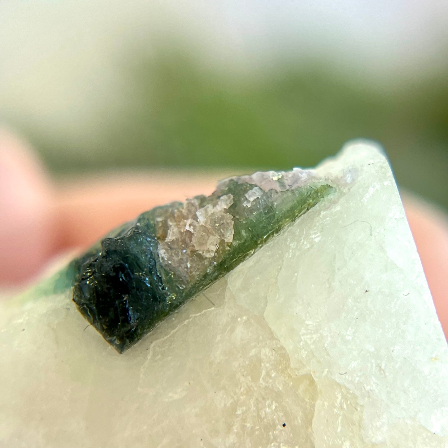 Watermelon Tourmaline on Milky Quartz Crystal Specimen