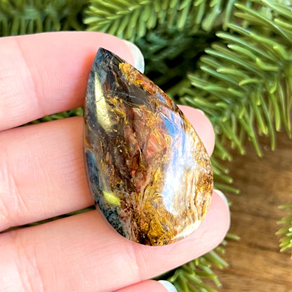 Pietersite Teardrop Domed Crystal Cabochon