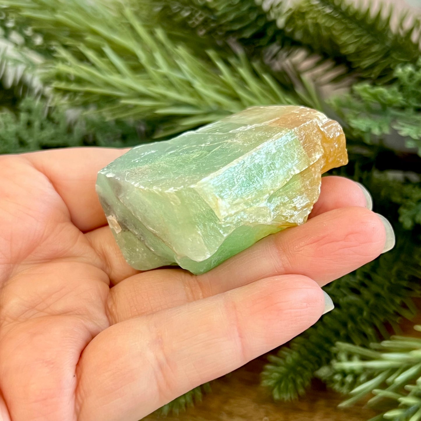 Green & Yellow Calcite Raw Crystal