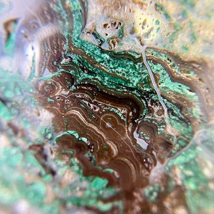 Malachite & Chrysocolla in Druzy Agate 80mm Sphere