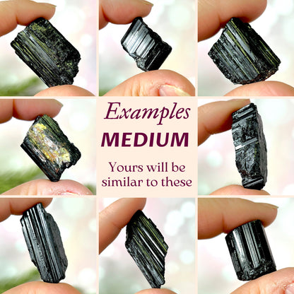 Black Tourmaline Raw Stone - Multiple Sizes - You get 1