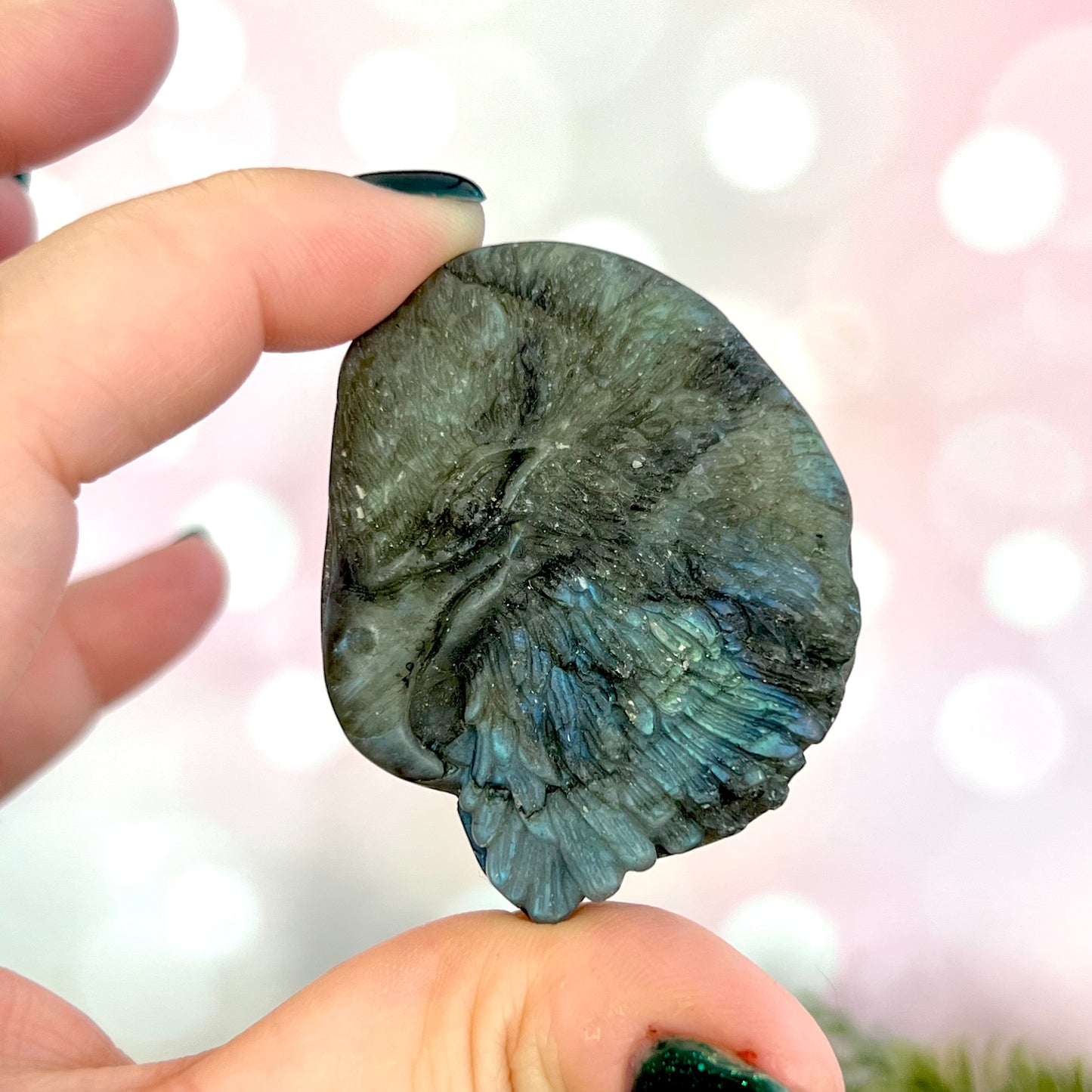 Labradorite Eagle Carved Crystal Cabochon