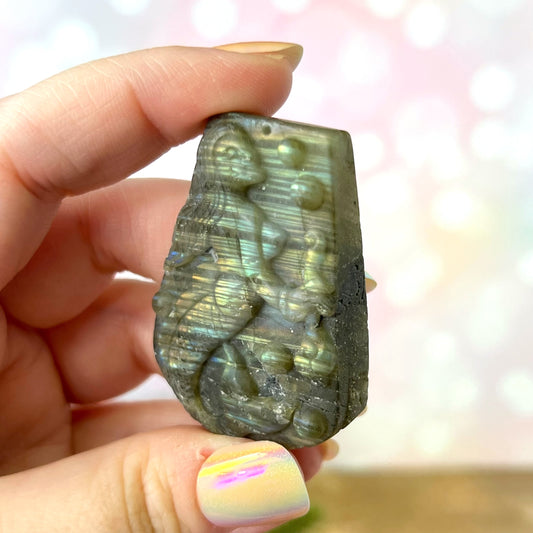 Labradorite Mermaid Carved Cabochon