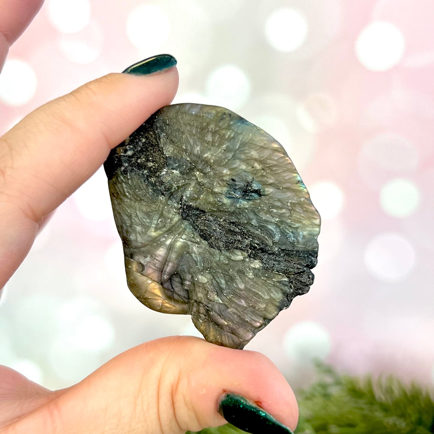 Labradorite Eagle Carved Crystal Cabochon