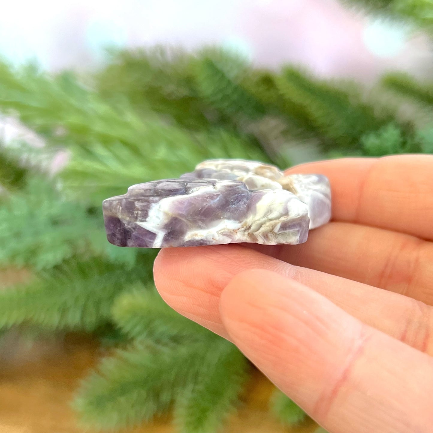 Amethyst Butterly Carved Crystal Cabochon