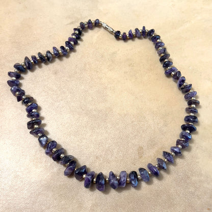 Amethyst Vintage Chip Beaded Necklace