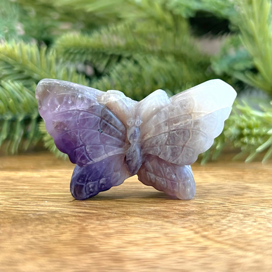 Amethyst Butterfly Carved Crystal Cabochon