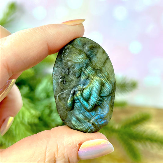 Labradorite Angel Carved Crystal Cabochon