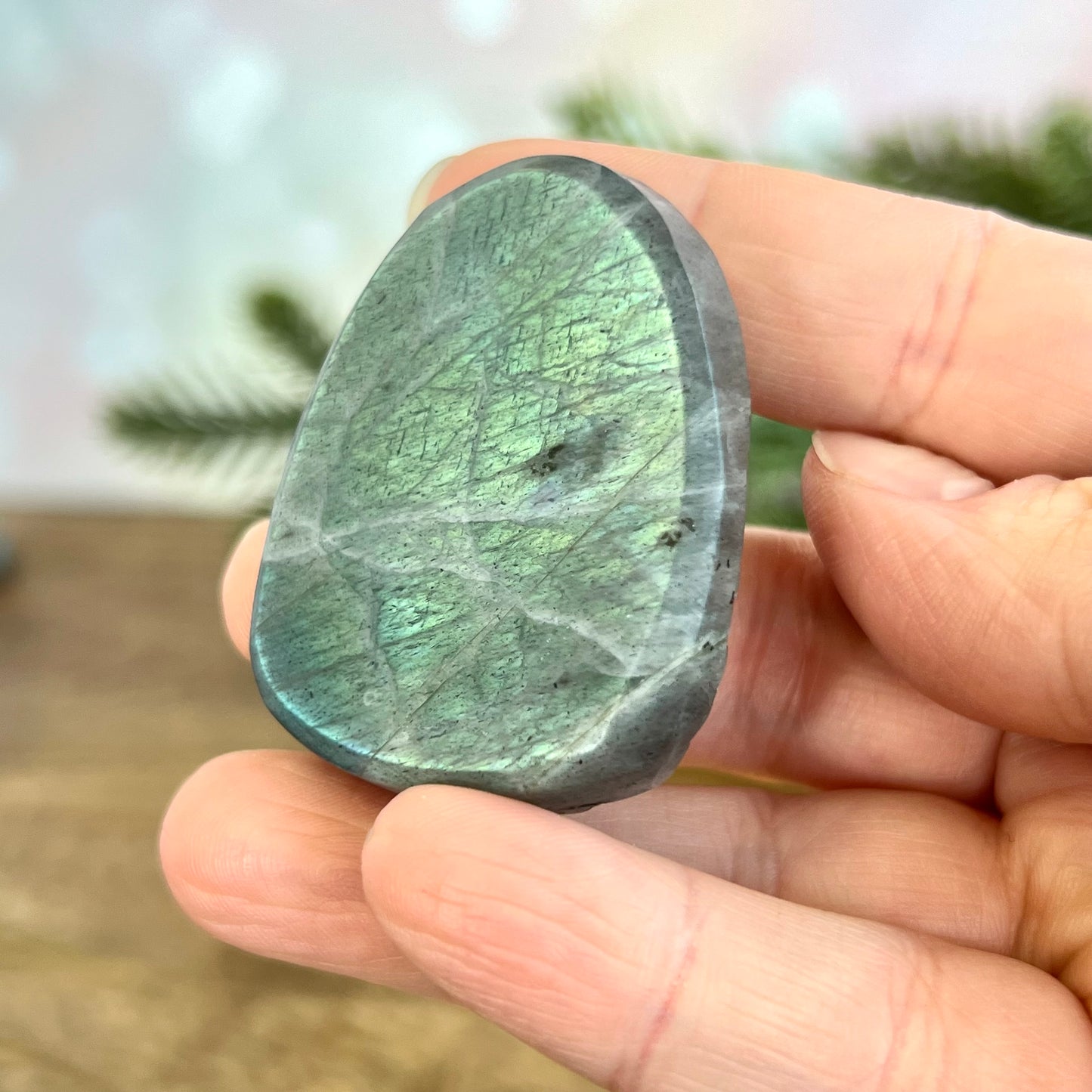 Labradorite Meditating Buddha Carved Stone Cabochon