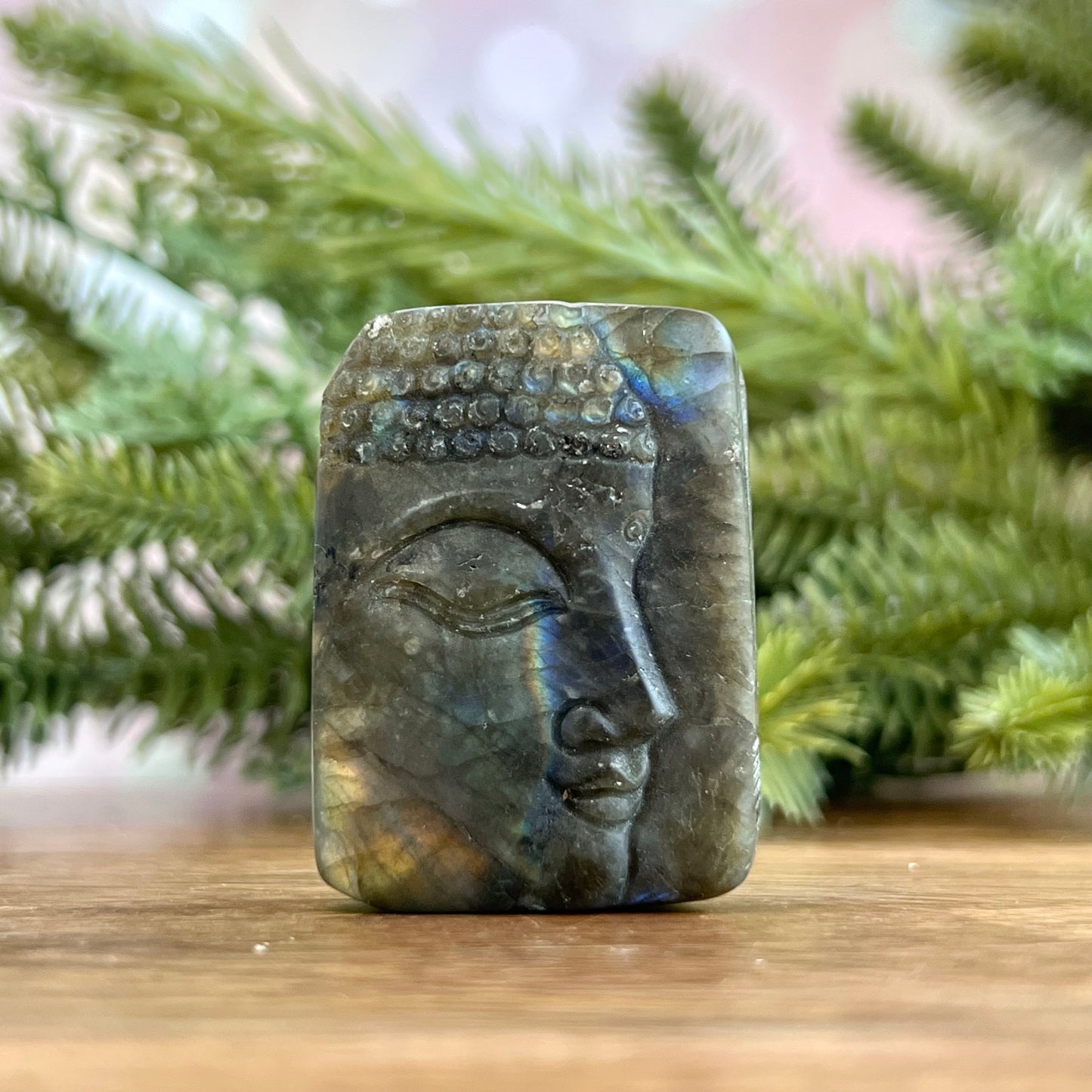 Buddha Labradorite Carved Stone Cabochon