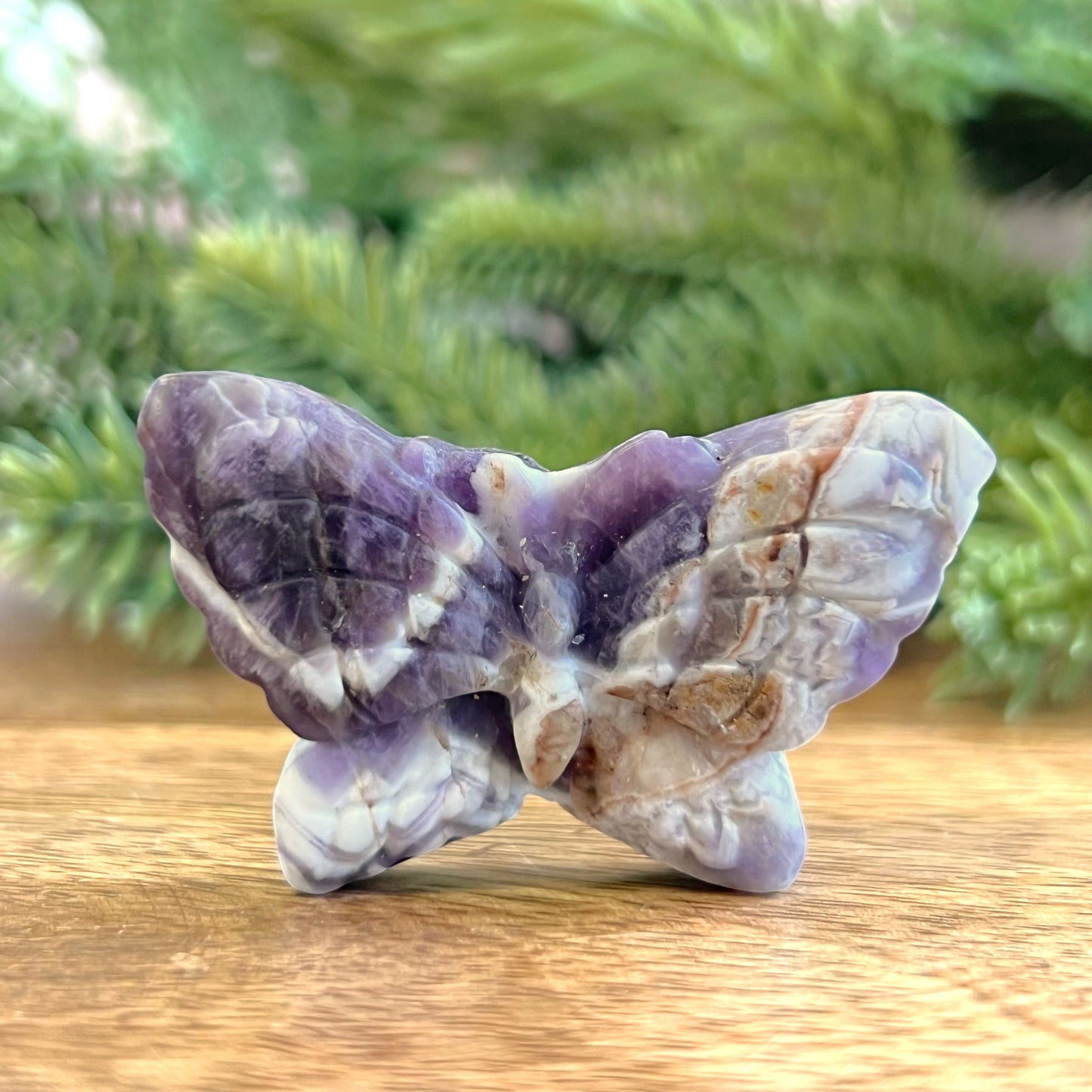 Amethyst Butterly Carved Crystal Cabochon