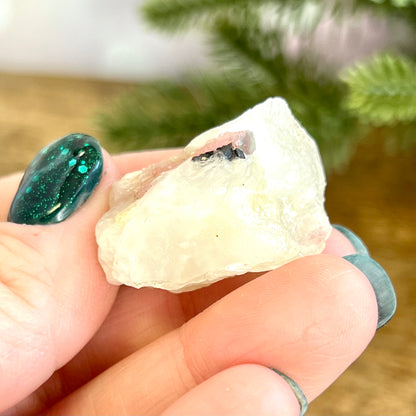 Watermelon Tourmaline on Milky Quartz Crystal Specimen