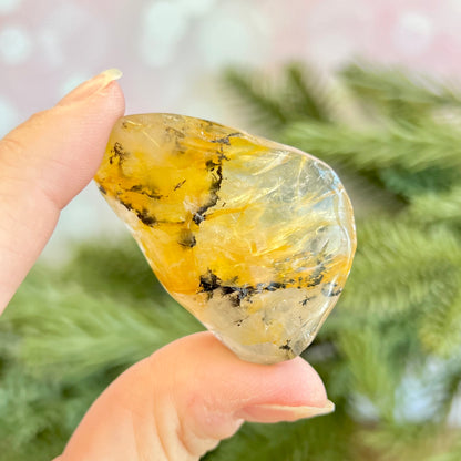 Golden Healer Quartz Tumble with Dendritic Inclusions