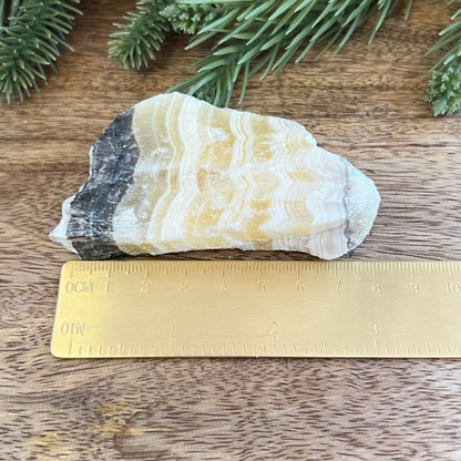 Zebra Calcite Yellow & Gray Natural Raw Crystal