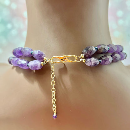 Amethyst, Pearl, & Turquoise Beaded Vintage Necklace by Barse