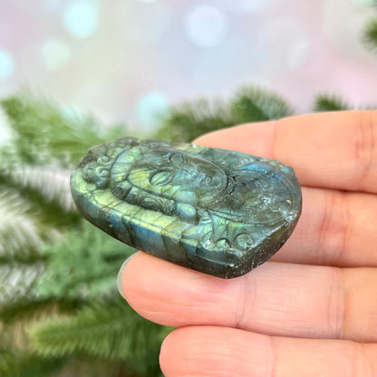 Buddha Face Labradorite Carved Stone Cabochon