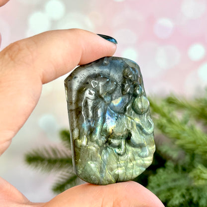 Labradorite Tiger Carved Crystal Cabochon