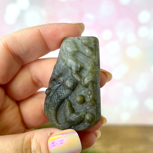 Labradorite Mermaid Carved Cabochon