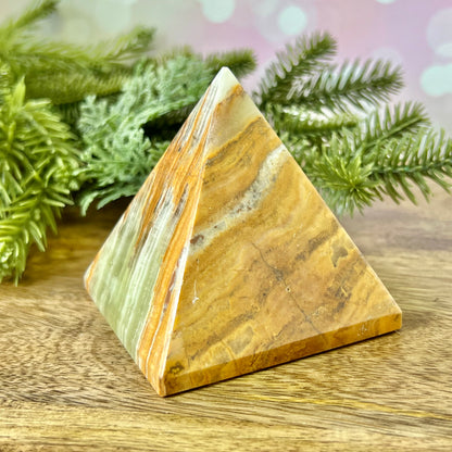 Calcite (Onyx) Pyramid Crystal Carving