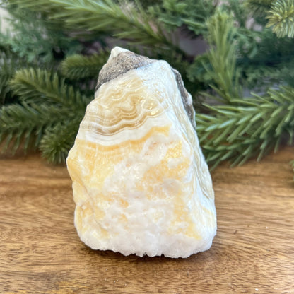 Zebra Calcite Yellow & Gray Natural Raw Crystal