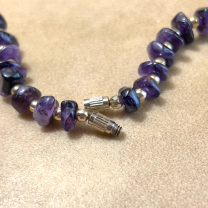 Amethyst Vintage Chip Beaded Necklace