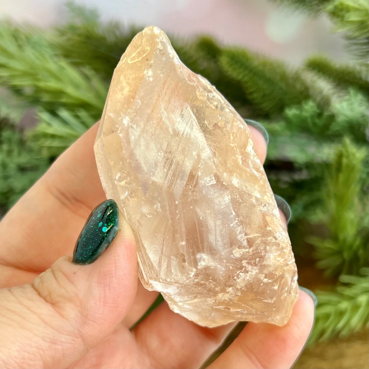 Clear Quartz Point with Large Imprint