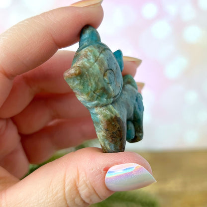 Apatite Deer Carved Crystal Cabochon