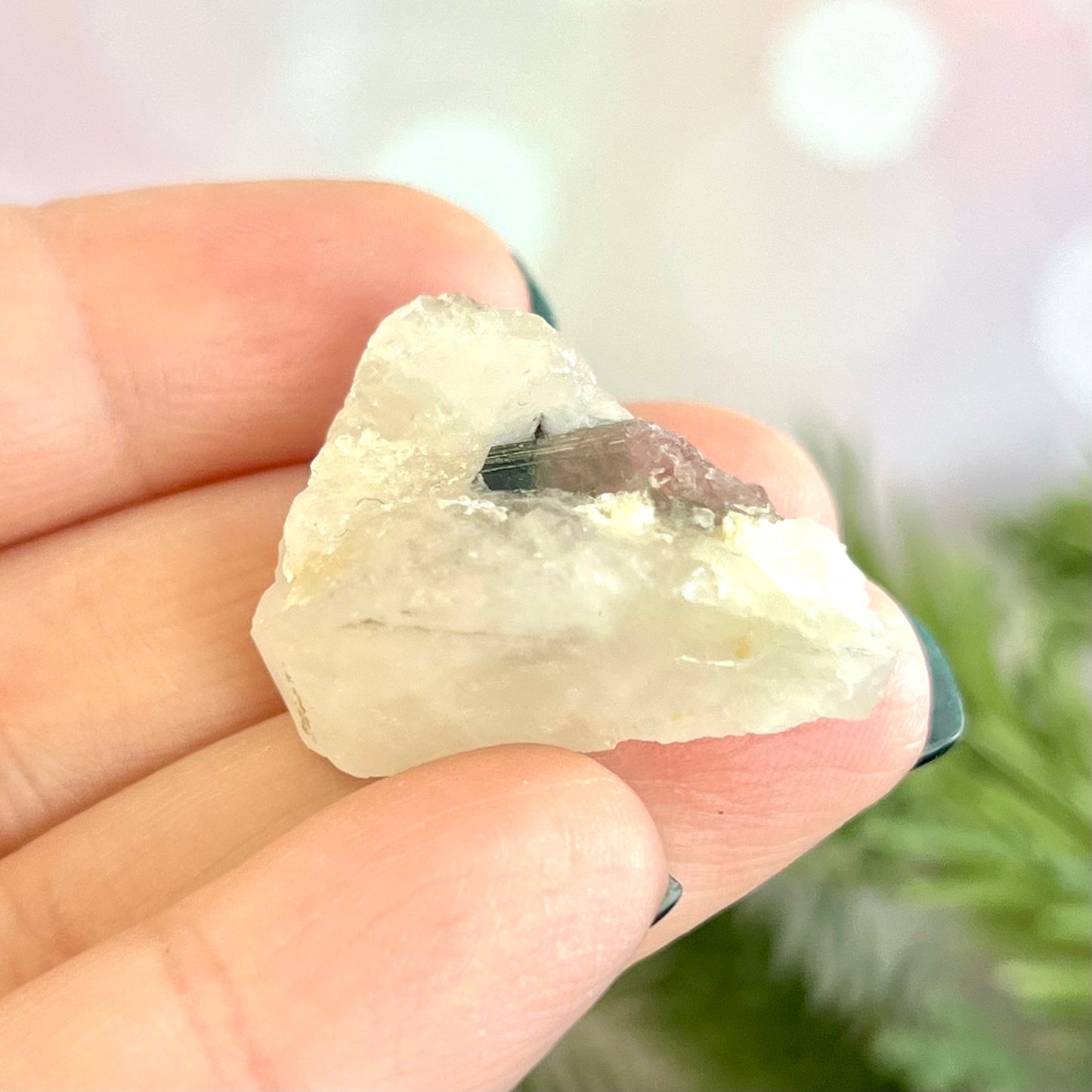 Watermelon Tourmaline on Milky Quartz Crystal Specimen