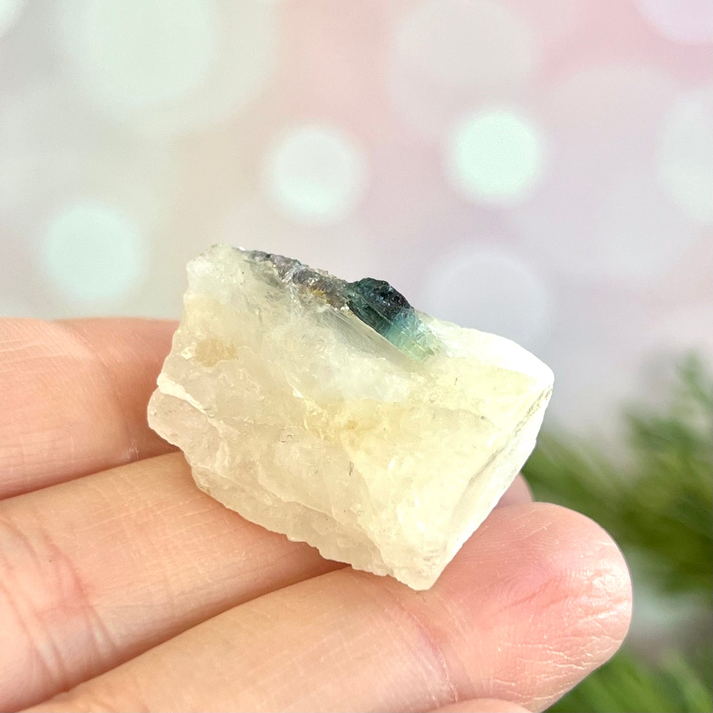 Watermelon Tourmaline on Milky Quartz Crystal Specimen