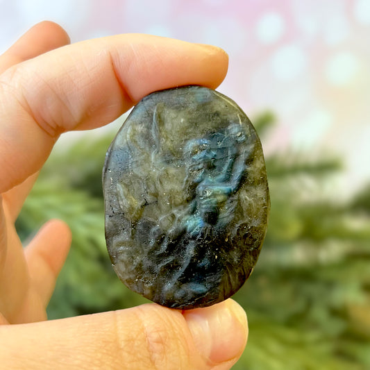 Labradorite Fairy Carved Crystal Cabochon