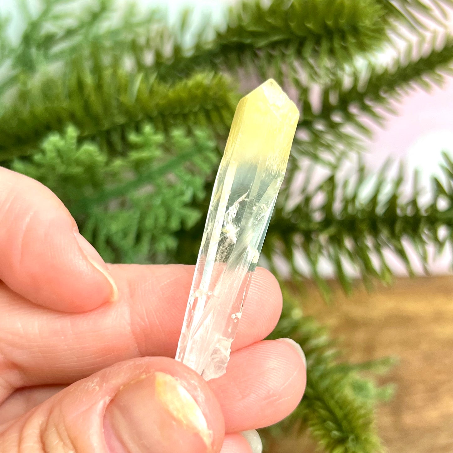 Mango Quartz Crystal Point with Halloysite Inclusions