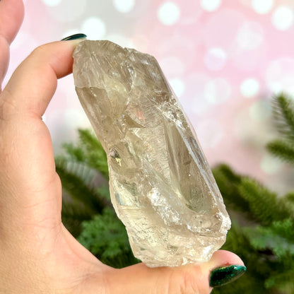 Clear Quartz Crystal Point with Imprints