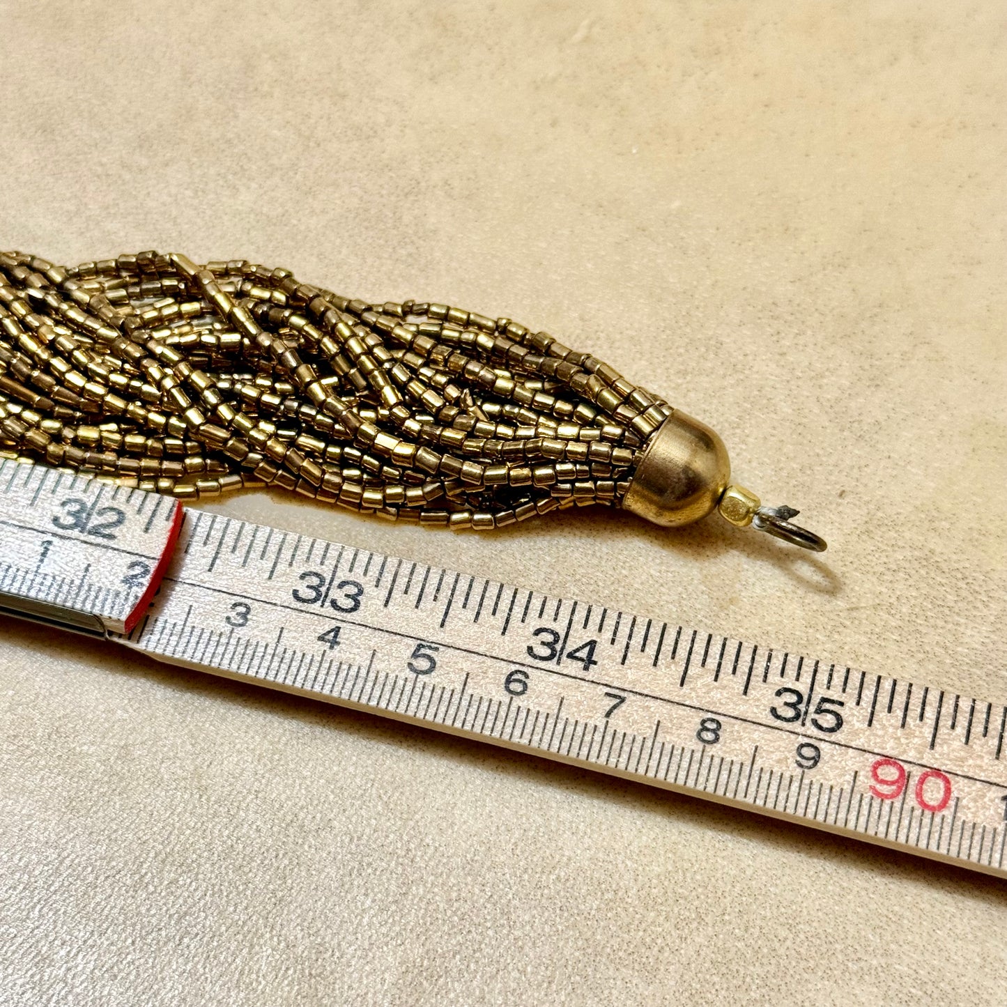 Cascading Red & Bronze Seed Bead Boho Multi-Strand Necklace