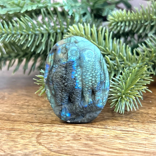 Labradorite Owl Carved Cabochon