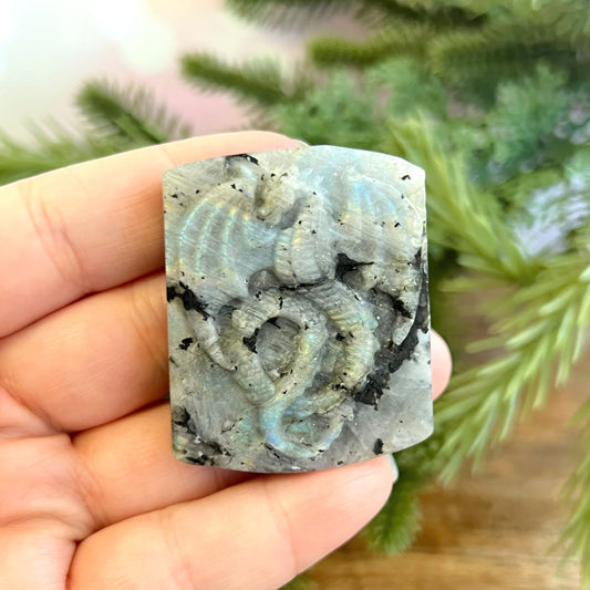 Labradorite Dragon Carved Crystal Cabochon