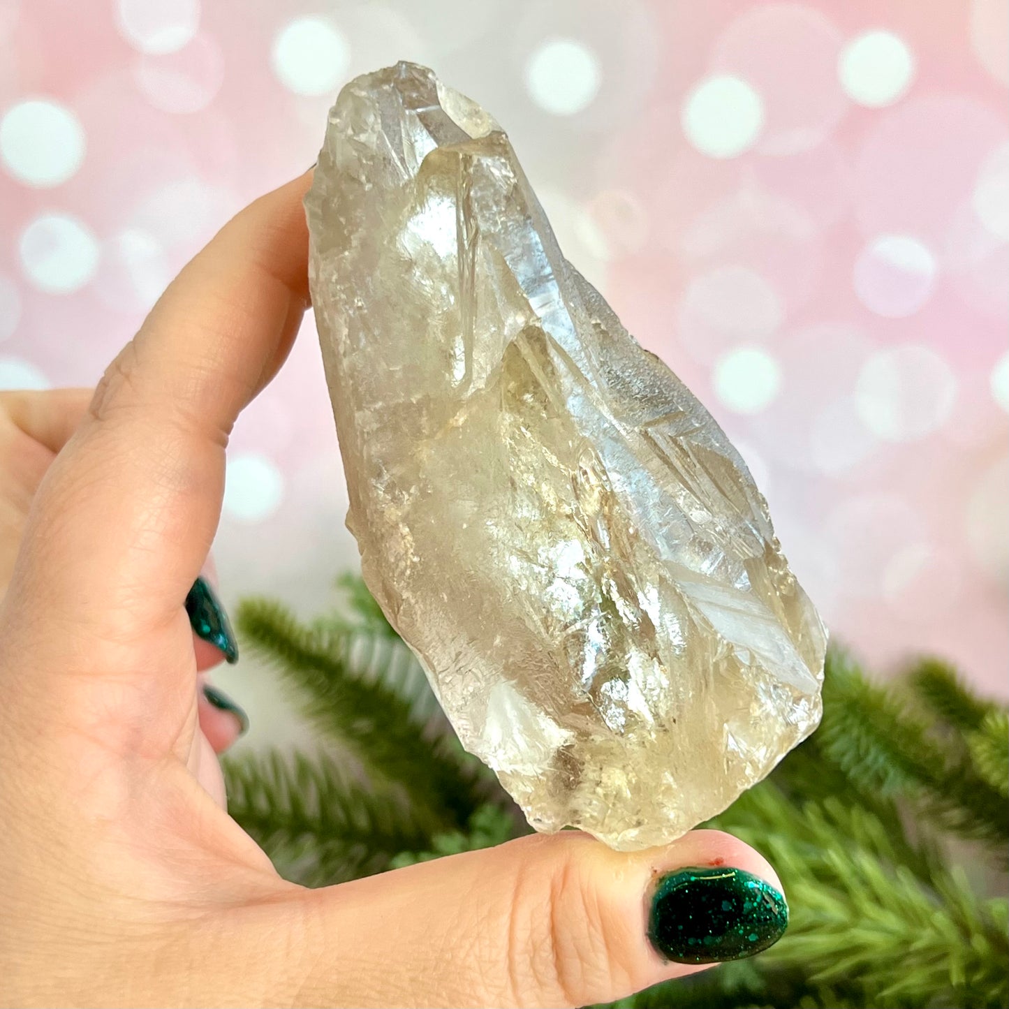 Clear Quartz Crystal Point with Imprints