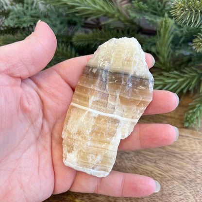 Zebra Calcite Yellow & Gray Natural Raw Crystal