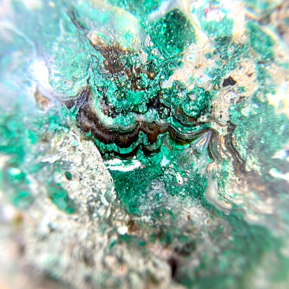 Malachite & Chrysocolla in Druzy Agate 80mm Sphere