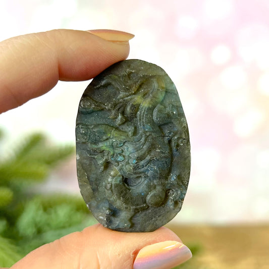 Labradorite Dragon Carved Crystal Cabochon